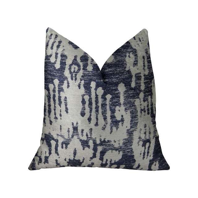 Almohada de lujo hecha a mano Plutus Artsy Canvas Navy Cream - Doble cara 24 "x 24" Plutus PBRAZ386-2424-DP