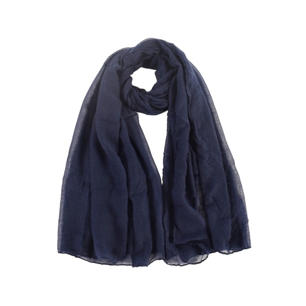 Qarigey Bufandas de moda para mujer, bufanda lujosa y versátil para la cabeza, bufanda Hijab, bufandas, bonitos regalos Accesorios de disfraces azul oscuro