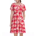 thumbnail image 1 of Disketp valentine day with heart para Vestido de Manga Corta para Mujeres, Vestidos de Verano para Mujeres, Casual y Holgado para la Playa, 1 of 6