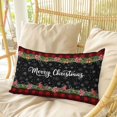 thumbnail image 4 of Red Plaid Christmas Pillow Covers, Linen Long Throw Pillow Case, Xmas Snowflake Botanical Poinsettia Holiday Pillow Protector Decorative Cushion Cover for Living Room/Bedroom 16" x 24", 4 of 8
