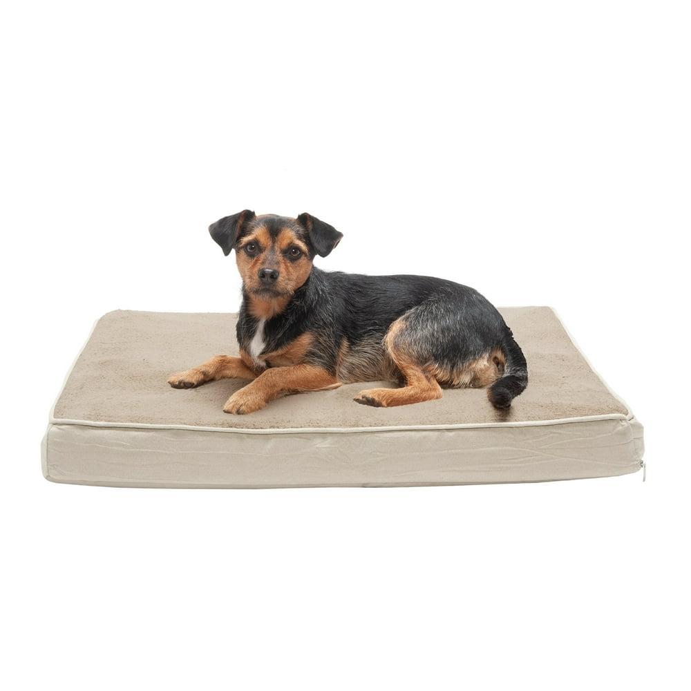 FurHaven Pet Dog Bed Deluxe Memory Foam Terry & Suedine Mattress Pet