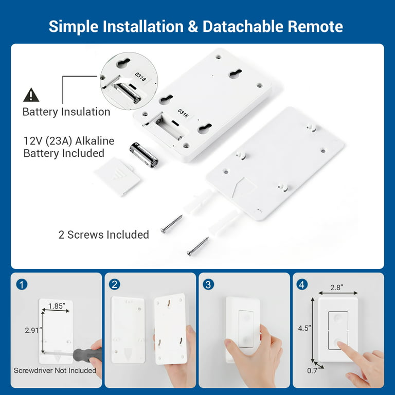 DEWENWILS Indoor Wireless Light Switch, Remote Control Wall Light