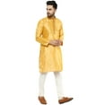 thumbnail image 6 of SKAVIJ Men's Kurta Pajama Set Embroidered Art Silk Party Dress Brown S, 6 of 6