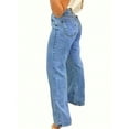 thumbnail image 4 of Women’s Mid Rise Wide Leg Denim Jeans Vintage Washed Leg Lengthening Figure Flattering Perfect for Y2K Streetwear Casual Days, 4 of 6