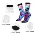 thumbnail image 5 of Honeii Neon Skull With Milkshake Print Adult Socks,Crew Socks,Casual Calf Socks,Daily Wear Socks for Men & Women, Perfect for Sports, Casual and Everyday Use, 5 of 6