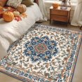 thumbnail image 4 of Vintage Ethnic Floral Washable Area Rug 3 x 5 ft Retro Navy Classical Bohemian Style , Soft Non Slip Rugs Stain Repellent Indoor Felt Carpet for Living Dining Room Bedroom Home Office, 4 of 9