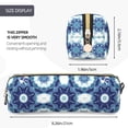 thumbnail image 3 of Fotbe Vintage Blue Estuche para Lápices de Cuero con Estampado, Estuche con Cremallera Resistente, Organizador Compacto y Elegante para Papelería, 3 of 7