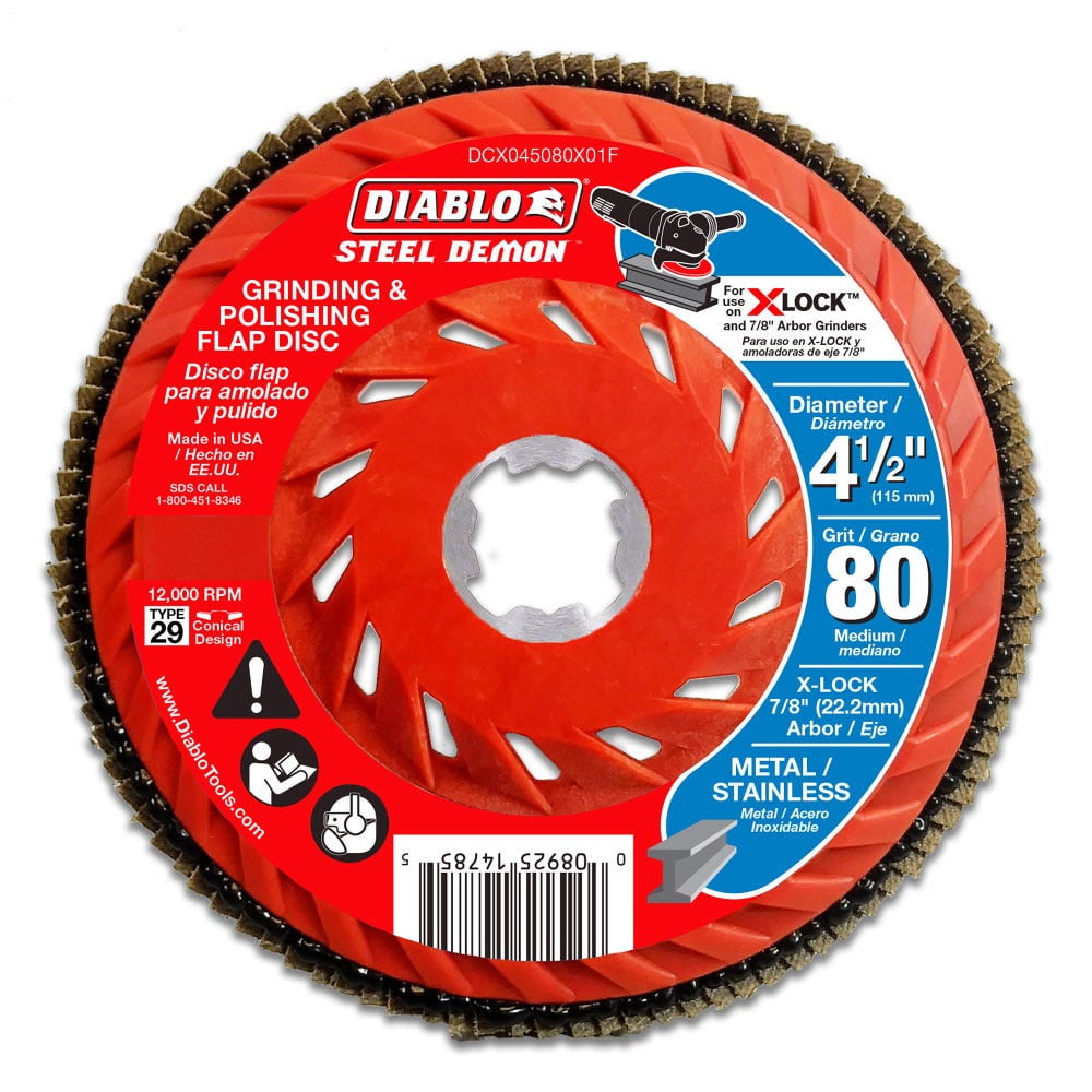 DiabloDCX045080X01F 41/2 in. 80Grit Flap Disc for XLock and All