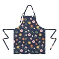 thumbnail image 2 of Pioneer Flower Floral Print Pattern Apron for Women and Men, Cotton Linen Waterproof with Pockets, Adjustable, 33x27 Inch for Kitchen, Gardening, BBQ, Salon, 2 of 6