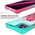 thumbnail image 5 of Compatible for T-Mobile REVVL 6 5G Case Ring Kickstand Liquid Quicksand Glitter Case Clear Bling Diamond Shock Protective Cover for Girls Women - Teal/Pink, 5 of 5