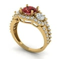 thumbnail image 2 of 2.16 ctw 3 Stone Anniversary Ring for Women | Round Cut Natural Garnet | Hyperallergenic Solid 18K Yellow Gold, 2 of 5