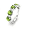 thumbnail image 3 of Round 1.50 CT Peridot Half Eternity Band For Women Prong Setting with CZ | 925 Sterling Silver Ring | Wedding, Engagement Bridal Band For Womens | Mothers Day Gift, 3 of 5