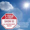 thumbnail image 4 of Stop Show Id All Visitors Must Sign In (2 Pack) 6 inch X 6 inch Octagon Vinyl Label Decal Sticker Weather Resistant, UV Protected for Workplace, Made in the USA, 4 of 5