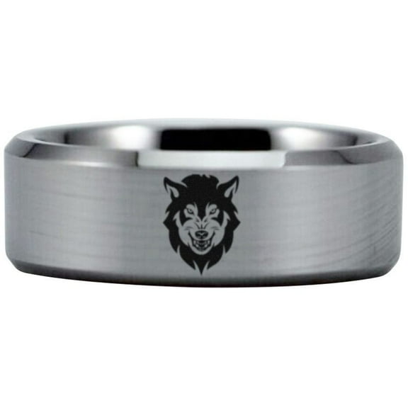 Silver Tungsten Wolf Ring