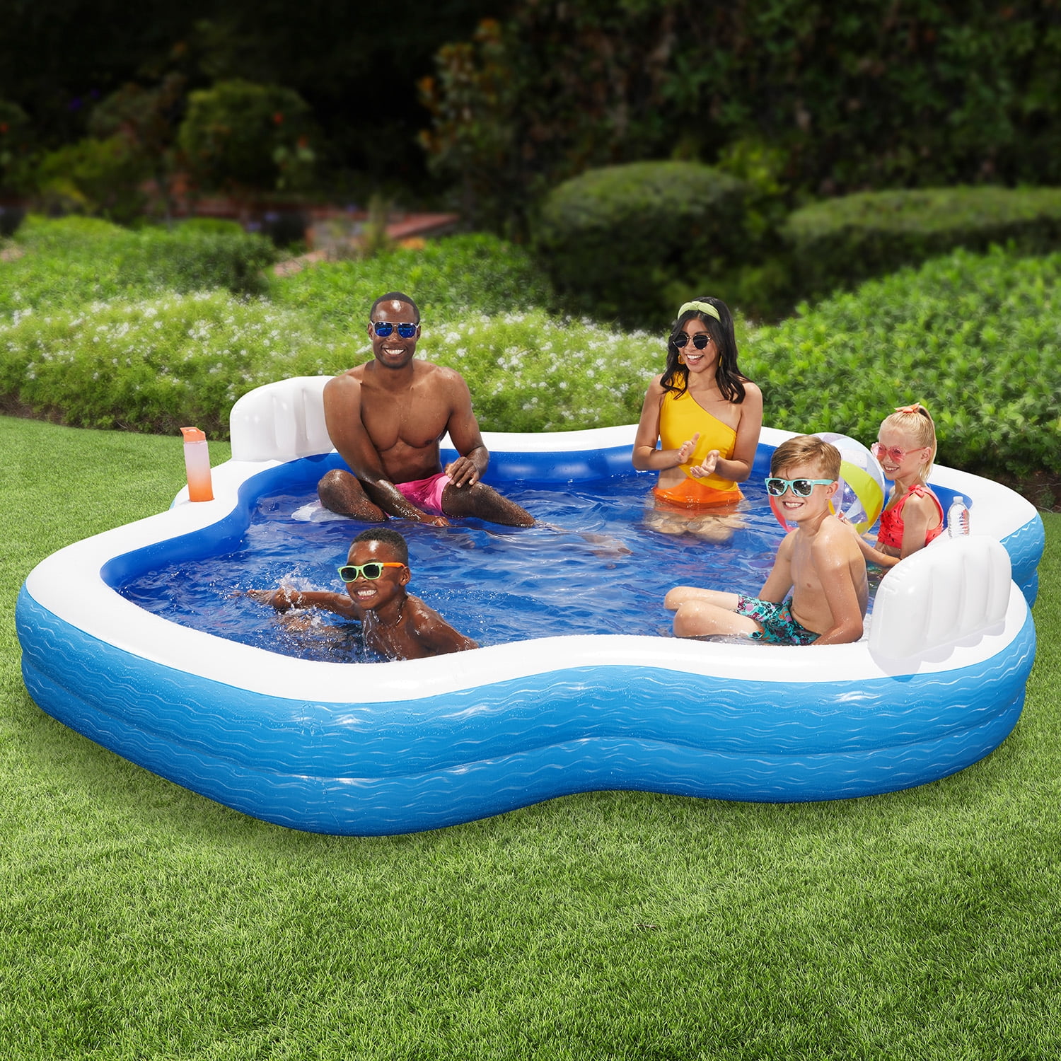 Funsicle Party Bunch Inflatable Pool for Kids & Adults, 120" x 110" x 18", Age 3 and up