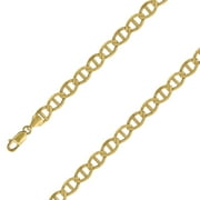 10K Solid 10.4 MM Yellow Gold Mariner Chain Necklace for Men and Women - Size 9 Inches
