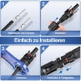 thumbnail image 5 of 10 pares de conectores solares fotovoltaicos MC4, conector PV macho/hembra, doble anillo de sellado impermeable, para accesorios de cables de paneles solares fotovoltaicos., 5 of 5
