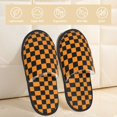 thumbnail image 2 of House Slippers for Women Men - halloween plaid print Lightweight House Shoes Fuzzy Slippers, Soft Slip-On Cozy House Slippers for Woman Indoor Outdoor, 2 of 7