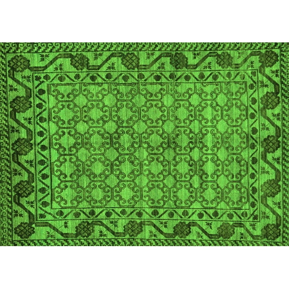 Ahgly Company Indoor Rectangle Southwestern Green Country Area Rugs, 3' x 5'