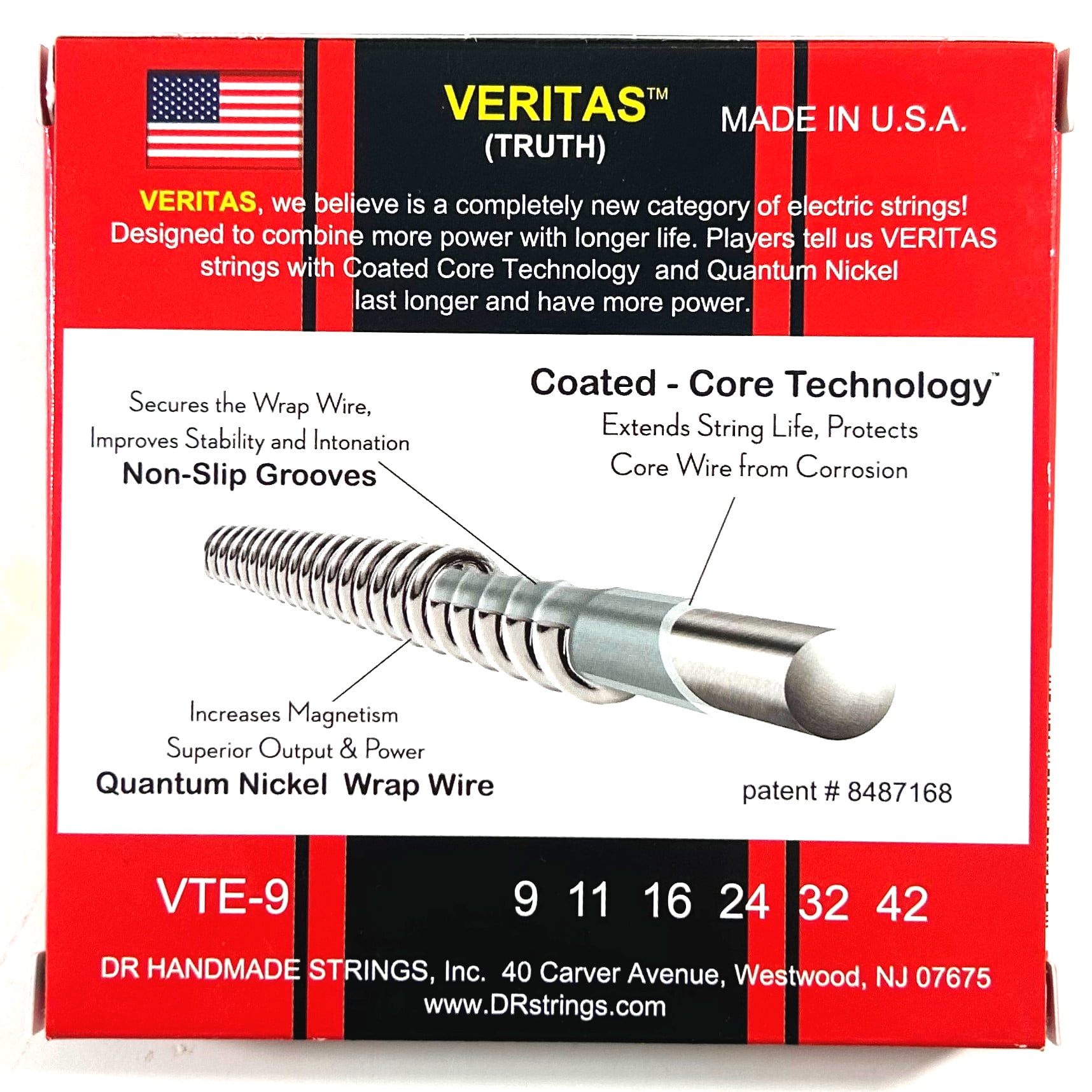 DR Guitar Strings Electric 3 Sets Veritas VTE-9 Extra Light 09-42 Quantum Nickel