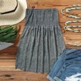 thumbnail image 3 of Loose Tank Tops Para Las Mujeres Mujeres encaje Bandeau Casual sin mangas verano vacaciones suelta vacaciones TubeTop camisa blusa plisada estiramiento túnica Top (Grey, XXL), 3 of 6