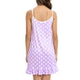 thumbnail image 6 of WBQ Women's Nightgown Sleeveless Polka Dot Sleepshirts Button Loungewear House Dress Soft Comfy Nightshirt Henley Nightdress, Purple M, 6 of 9