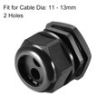 thumbnail image 2 of Conector de cable PG36 de 2 agujeros a prueba de agua IP68, unión de nylon con tuerca de bloqueo ajustable para diámetro de 11-13mm, 2 of 4