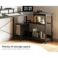 thumbnail image 5 of 40 Inch Small L Shaped Computer Desk with Reversible Storage Shelves, Modern Black, Ideal for Home Office, Gaming, Writing, 5 of 6