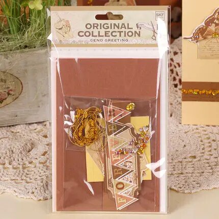 Eno Greeting 3 tarjetas + sobres de Kit de tarjetas de felicitación DIY diario para niños, juego de manualidades de tarjetas de papel