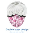 thumbnail image 4 of Shower Caps,Pink Breast Cancer and Love Waterproof Shower Cap for Women 4 Pieces,Double Reusable Hair Cover for Shower PEVA Elastic Stretch Hem, 4 of 7
