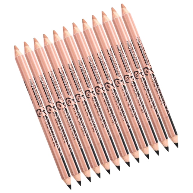 Nuevo 12pcs 2 en un Eyebrow Set de Herramientas de Maquillaje de Lápiz Corrector + negro + oscuro Yinane Lápiz cosmético