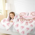 thumbnail image 5 of Homewish Bow Initial Letter J Bedding Comforter Set,Cute Cartoon Bowknot Twin Comforter Sets,Pink White Bedding Set For Girl,Breathable Bedroom Decoration Reversible,2-Piece, 5 of 9