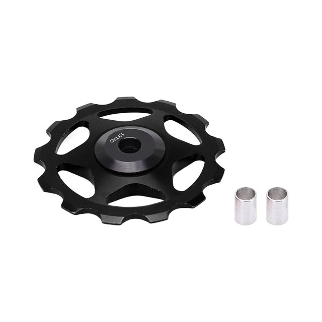 Polea de cambio trasero Rueda jockey con rodamiento sellado de aluminio 13T para bicicleta de montaña y carreteraNegro