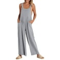 thumbnail image 1 of Lucakuins Mujer Mameluco Largo Babero Suelto Color Sólido Mono Casual Pantalones de Pierna Ancha con Bolsillos Lucakuins  moda, 1 of 9