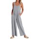 thumbnail image 1 of Lucakuins Mujer Mameluco Largo Babero Suelto Color Sólido Mono Casual Pantalones de Pierna Ancha con Bolsillos Lucakuins  moda, 1 of 9