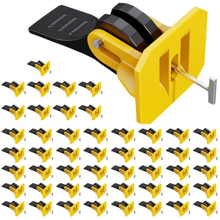 

50 Pcs Tile Leveling System Kit Tile Leveler Adjuster Reusable Tile Leveler Plastic Positioning Artifacts Leveler Fixing Ceramic Tile Horizontal Positioning Durable Tile Tools