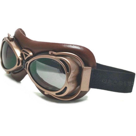 Bobster Eyewear Flight Men's Street Motorcycle Goggles - Antique Brown/Smoke/One Size Matte Brown | Gold