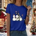 thumbnail image 6 of idosla Snowman Cheers T Shirts Women Funny Christmas Snowman Graphic Tees (Blue, XL), 6 of 8