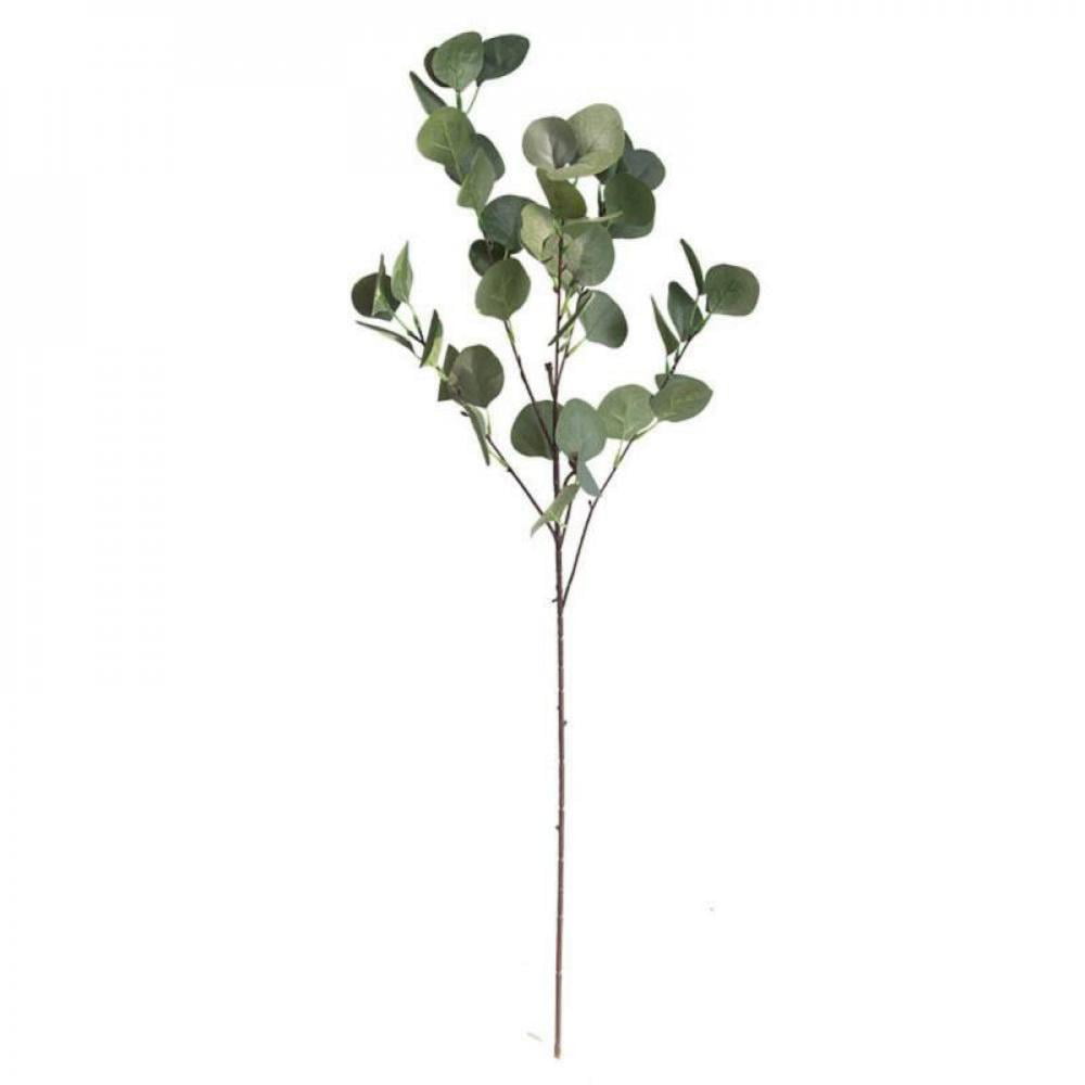 1Pc 6-Branches Artificial Eucalyptus Plant Silk Flowers Home Decor White 