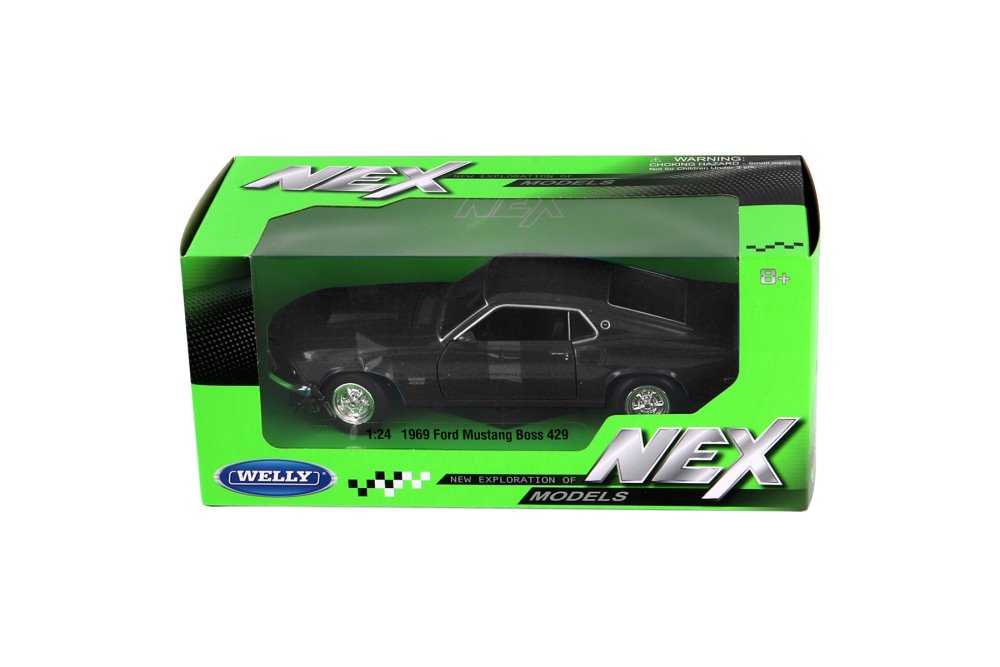 1969 Ford Mustang Boss 429, Black - Welly 24067WBK - 1/24 scale