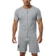 thumbnail image 2 of Camisetas de Manga Completa Hombres Bolsillo de Color Sólido Camiseta de Cuello Redondo de Manga Corta Abierta Completa con Pantalones Cortos de Cintura Elástica para Al Aire Libre, Casual, Uso Diari, 2 of 9