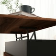 thumbnail image 3 of 38.51" Lift Top Coffee Table, Walnut, Hidden Storage Spaces, Functional For Living Room Desk/dining Conversion Walnut. Secret Compartment Storage. Wood Leg Framework. Convertible To Work/dining, 3 of 5