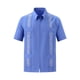 thumbnail image 2 of Camisas Negras Para Hombre Camisa de manga corta con cremallera personalizada con bordado de cuatro bolsillos para hombre (Blue, M), 2 of 3