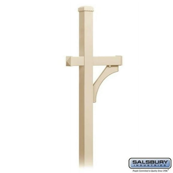 Salsbury Industries 4870SAN Deluxe 1 Sided In Ground Mounted Mailbox Post, Sandstone