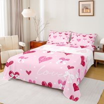 Castle Fairy Kawaii Love Heart Bed Sheets,Cute Polka Dots King Sheets