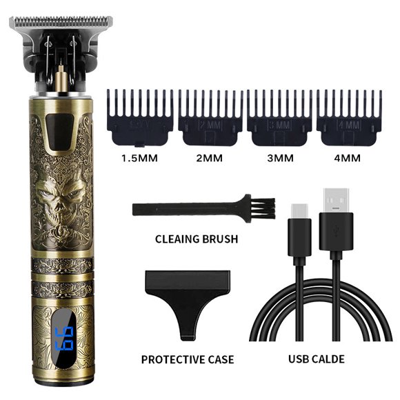 Hair Trimmer Cordless Hair Trimmer Zero Gapped T-Blade Trimmer Electric Beard Trimmer Shaver Hair Cutting Grooming Kit - 14#