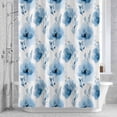thumbnail image 3 of Blue Flowers Shower Curtain for Bathroom Decor, Spring Summer Watercolor Country Vintage Blue Floral Waterproof Fabric Shower Curtain, 72"x96" Set with 12 Hooks, 3 of 9