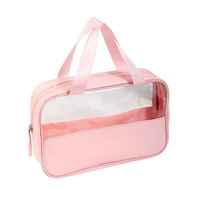 Bolsa de almacenamiento de cosméticos Seitruly portátil impermeable rosa mediana