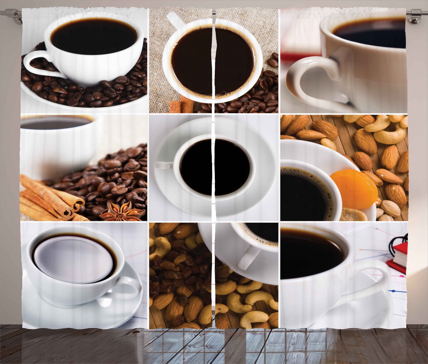 Kitchen Curtains 2 Panels Set