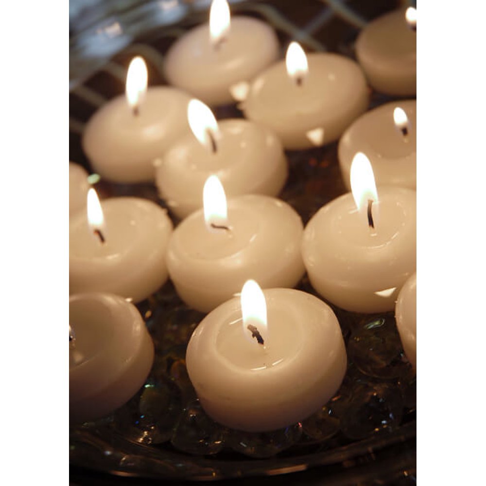 White Floating Candles 1.75in. (20 Candles) Unscented Smokeless Slow
